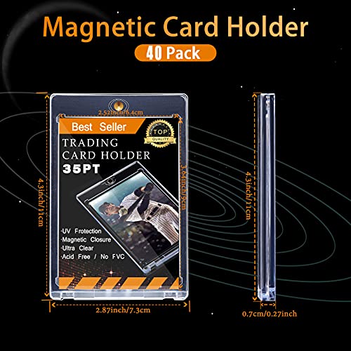 40 Pieces Thick Card Sleeve Card Holder 35pt Hard Plastic