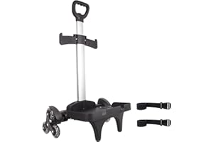 HAPBOBY Backpack Trolley Wheeled Cart with Border Base 6 Wheels Aluminium Alloy Folding Hand Truck with Luggage Strap for Universal Backpacks Luggage cart for Teenagers, Adults, School Travel