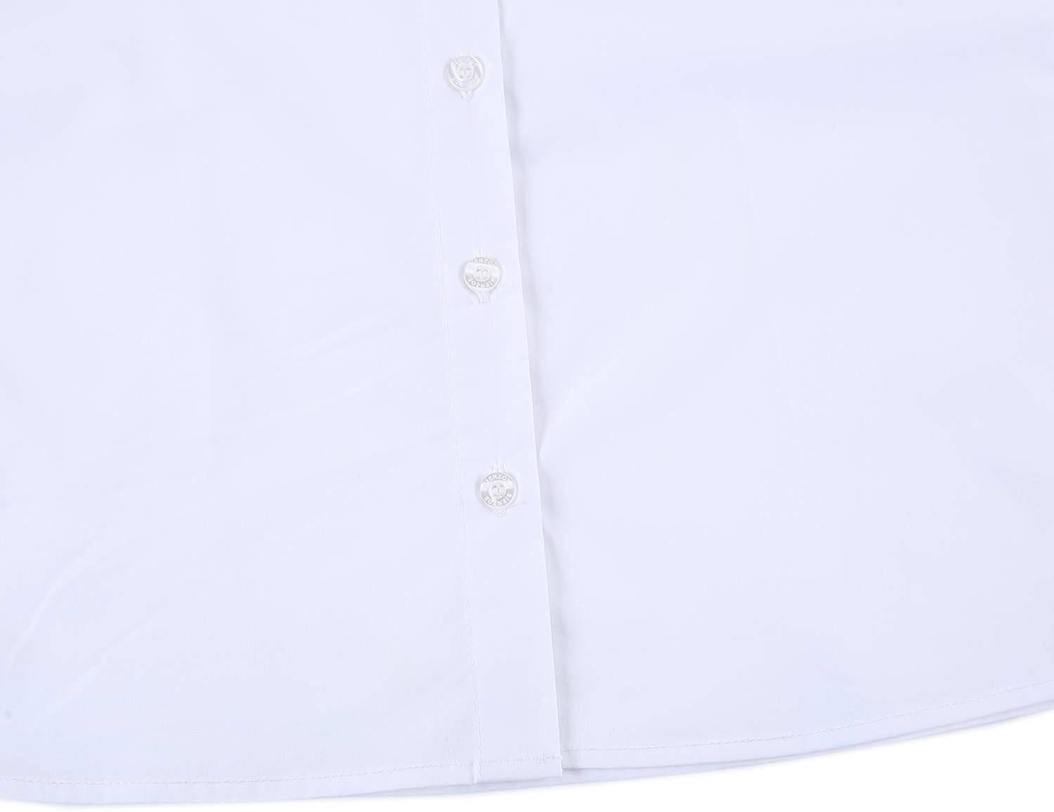 Bienzoe Girls School Uniform Oxford Long Sleeve Blouse Bowtie Pack: Clothing