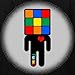 Rubik's Cube Man Icon Cube Head Kids' T-Shirt by Spreadshirt, L, black