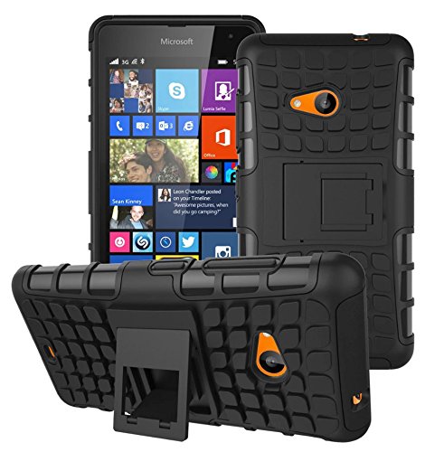 Capa AntiChoque para Lumia 535, SKUDO Armadura 2x1 [Duas Camadas][TPU + PC][Kickstand], Microsoft Lumia 535 - Preta