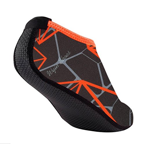 QingFan Men Women Outdoor Water Sport Diving Swim Socks Yoga Socks Soft Beach Shoes (Gray, US:5.5-6)
