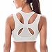 SYROKAN Women's High Impact Support Wirefree Workout Racerback Sports Bra Top White S