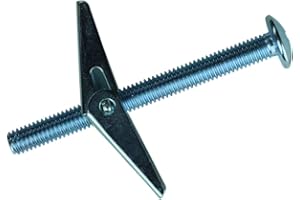 NEWPORT FASTENERS 1/4" x 4" Toggle Bolts/Mushroom Head/Combo Drive/Steel/Zinc/Anchor Size: 1/4" / Screw Size: 1/4-20 x 4 / Drill Bit/Hole Size: 5/8" (Carton: 50 pcs)