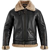 MARCO ENZOLANI RAF Bomber Men B3 Bomber Jacket Aviator Real Shearling Bomber Sheepskin Leather Jacket