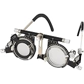 AISITESY Adjustable Optical Optic Trial Lens Frame Eye Test Glasses Optometry Optician Easily Changeable Cylinder Axis Fully Adjustable Temple Length and Nose Rest (PD:50-80)