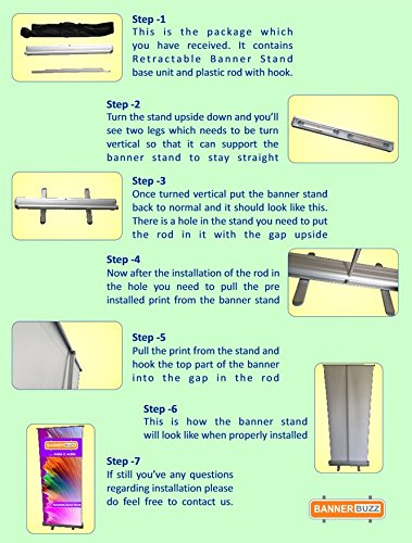 Retractable Roll Up Adjustable Banner Stand Vertical Sign Holder