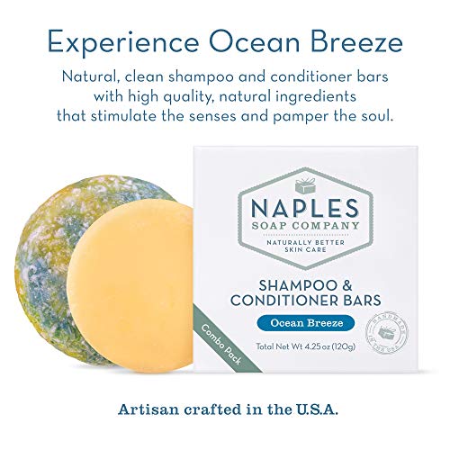 Naples Soap Company Handmade Shampoo Bar + Hair Conditioner Bar Boxed