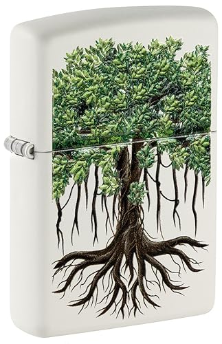 Zippo Tree of Life Texture Print Design White Matte Pocket Lighter