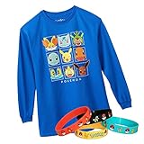 Pokemon Big Boys' Boxes Group T-shirt Tee with Bracelet