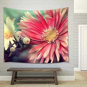Photo of Delicate red Aster - Fabric Wall Tapestry Home Decor - 51x60 inches