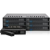 ICY DOCK MB326SP-1B 6-Bay 2.5&rdquo; SATA/SAS SSD/HDD Hot-Swap Mobile Rack Enclosure with Tool-Less SSD Mounting System for 5.25&rdquo; Drive Bay (6 x SATA 7pin)