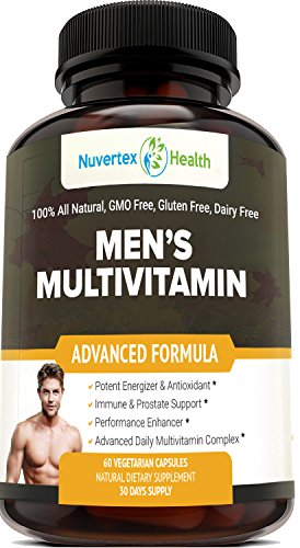 Men's Daily Multivitamin Supplement - Vitamins A C D E B1 B2 B3 B5 B6 B12, Saw Palmetto, Zinc, Selenium, Spirulina, Calcium, Lutein, Magnesium, Green Tea, Biotin. Natural Non-Gmo Multivitamins for Men