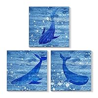 3 Piece Canvas Wall Art - Ocean Theme Mediterranean Style - Canvas Prints Home Artwork Decoration for Living Room,Bedroom - 12