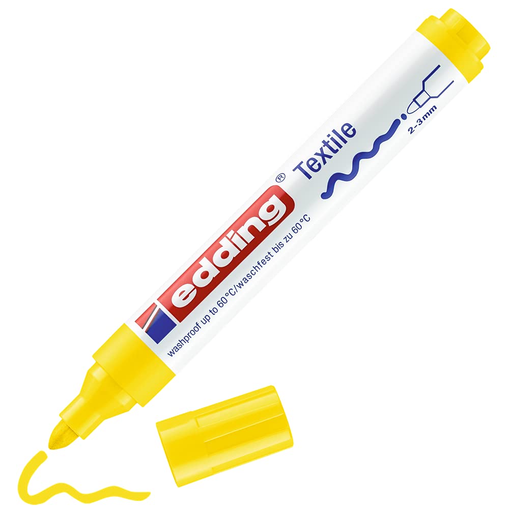 edding 4500 Textile T-Shirt Fabric Pen Yellow Marker Pen 2-3mm Line