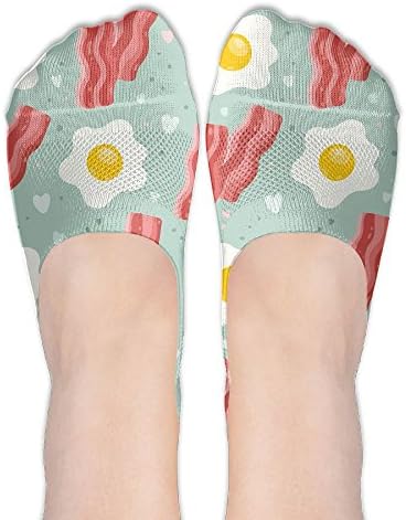 Bacon Eggs Food Pattern Print Antiskid And Lovely Special Women's Sock One Size