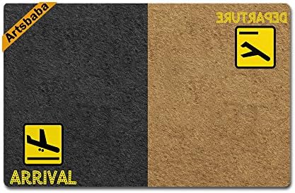Artsbaba Doormat Arrival Departure Door Mat Rubber Non-Slip Entrance Rug Floor Door Mat Funny Home Decor Indoor Mats 23.6 x 15.7 Inches