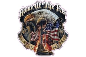 Nostalgia Decals Home of The Free Because of The Brave Large Decal 12" x 10"