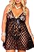 Moonight Women's Plus Size Sexy Polka Dots Baby Doll Lingerie Set