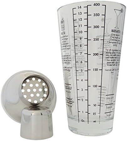 Cocktail Shaker by Infinite Kitchen - Made for the Casual Bartender Our Glass Cocktail Shaker Makes it Easy to Measure the Perfect Cocktail with Recipes on Drink Shaker - Get Your Party Started Now!