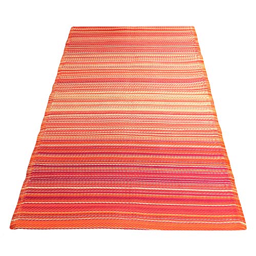 OUTBACK BLUE Indoor Outdoor Rug 4x6 ft Reversible, Easy Care