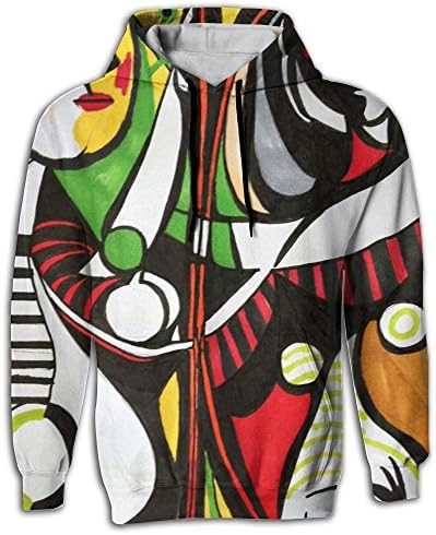 Personalities Stylish Abstract Art Men and Women 3D Print Pullover Hooded Sweatshirt Hoodies With Pockets, Large