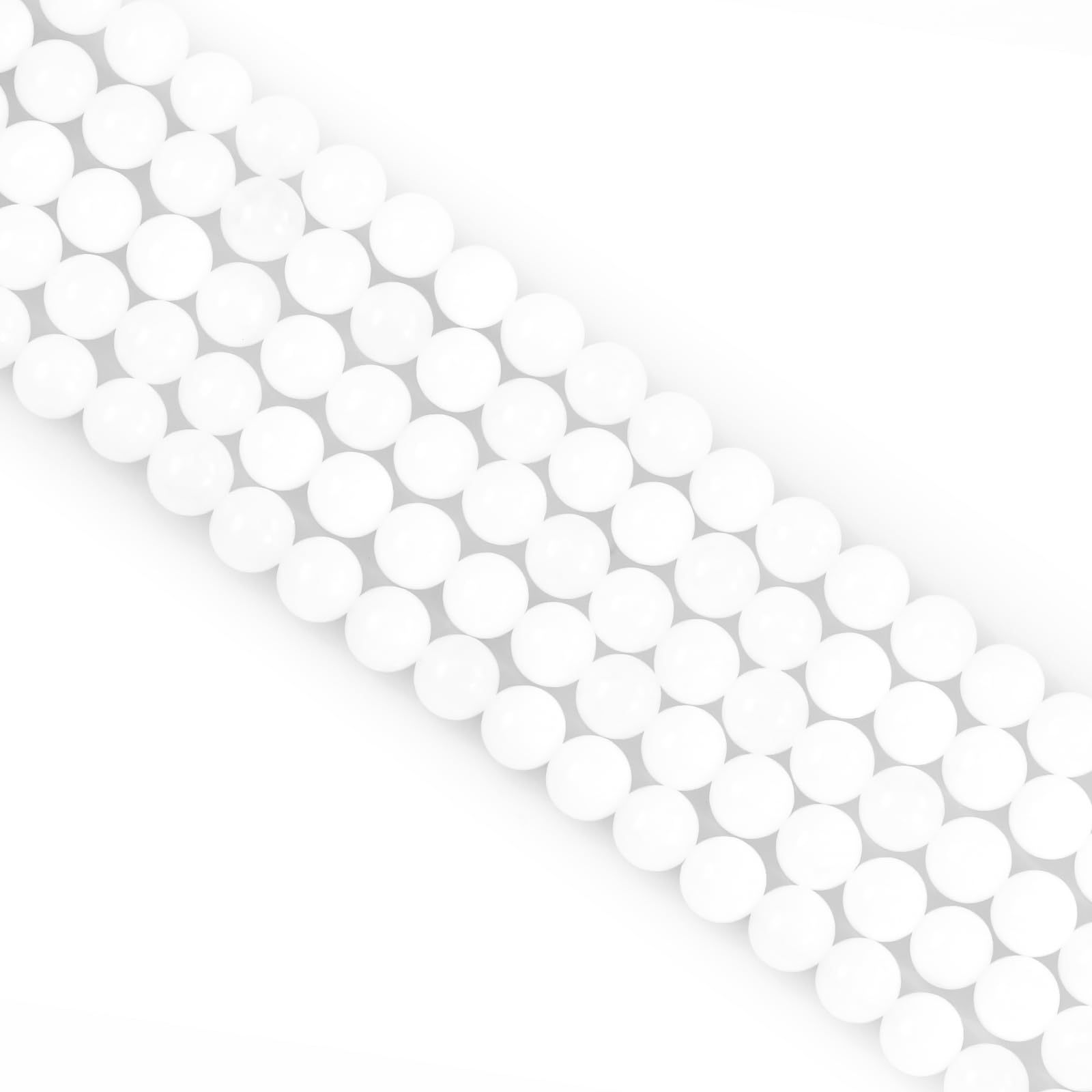 Ouubuuy 4mm Round White Jade Crystal Beads, 85pcs for Jewelry Making — image 1