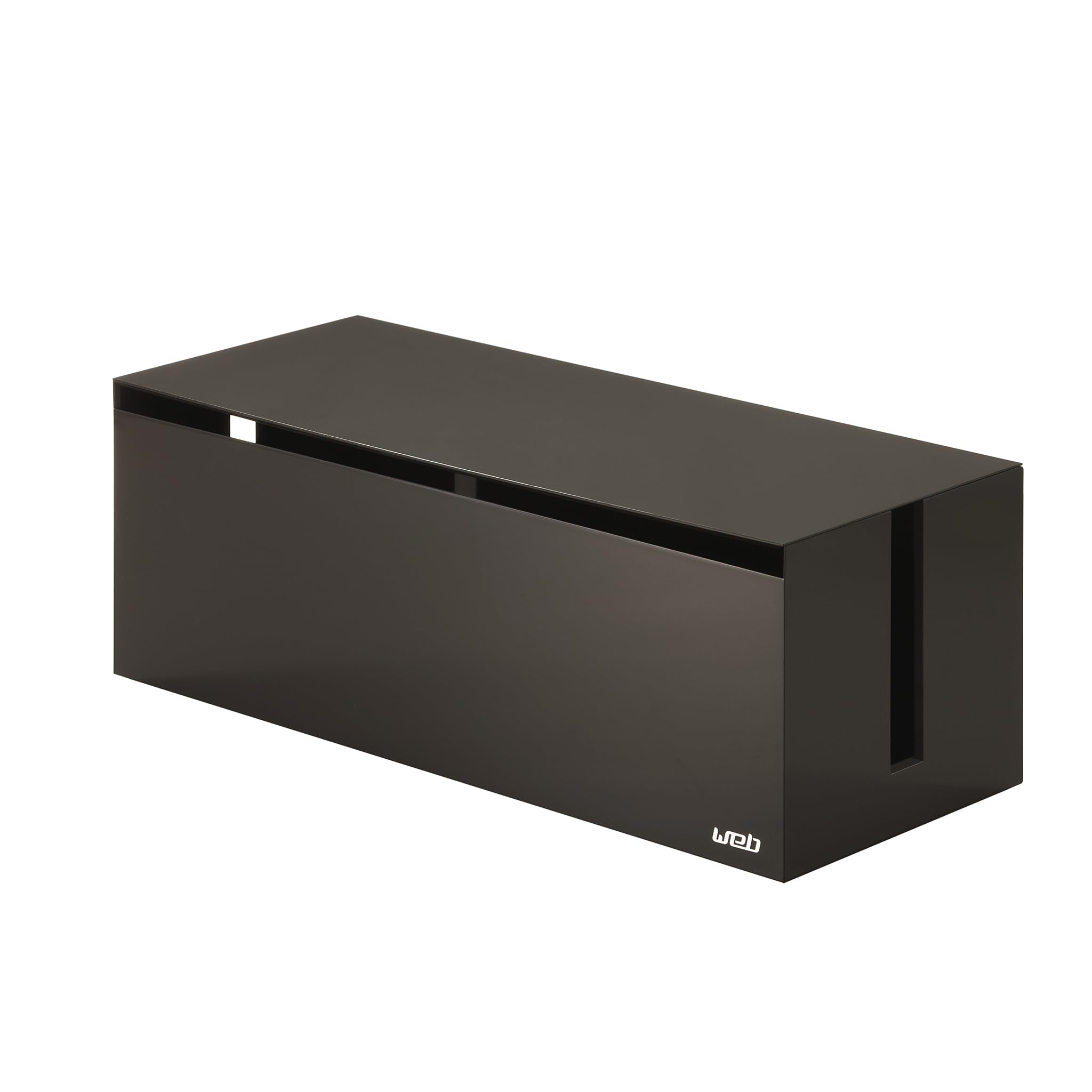 Yamazaki 2708 WEB Cable Box, Brown, PC-ABS Resin, Minimalist Design, 40 x 15.5 x 14.5 cm (LxWxH)
