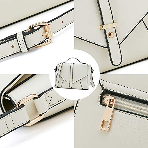 Ladies Designer Purses Cross Body Handbags Trendy Bags for Women Shoulder Bags (Beige) - Thumbnail 4