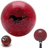 Black Mustang Red Metal Flake Shift Knob with 16mm x 1.5 Insert