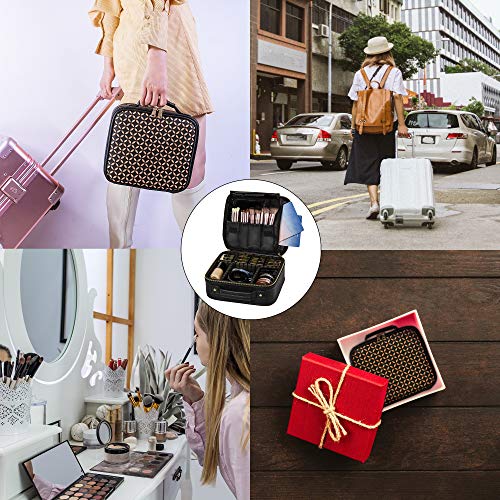 L'GLADKING Makeup Bags for Women Travel Cosmetic Bags for Toiletries Makeup Boxes with Compartments PVC Leather Makeup Organizer Bag with Brush Slot for Girl (black) 5 L'GLADKING Makeup Bags for Women Travel Cosmetic Bags for Toiletries Makeup Boxes with Compartments PVC Leather Makeup Organizer Bag with Brush Slot for Girl (black)