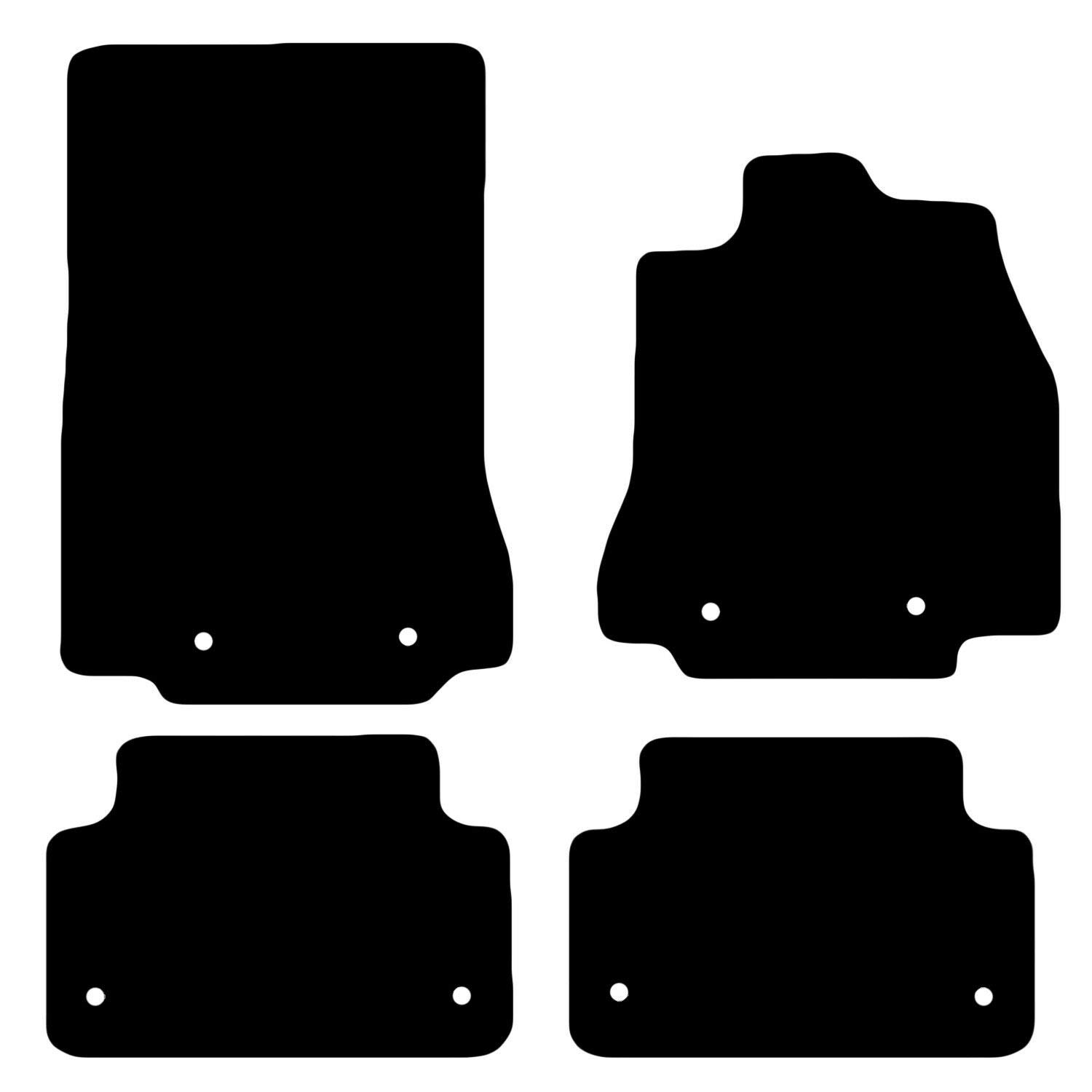 Carsio Carpet Car Mats For Jaguar XF 2014 2016 4 Piece Set Tailored Fit Floor Mat Complete Accessory Black Custom Fitted - All Weather, Anti-Slip Backing & Black Trim