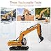 DOUBLE  E 17 Channel Full Functional Remote Control Truck Metal Shovel RC Excavator with 2 Bonus Drill and Grasp