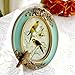 SIKOO Vintage Picture Frame 4x6 Oval Antique Table Top Wall Mounting Photo Frame for Home Decor, Green (Bird)