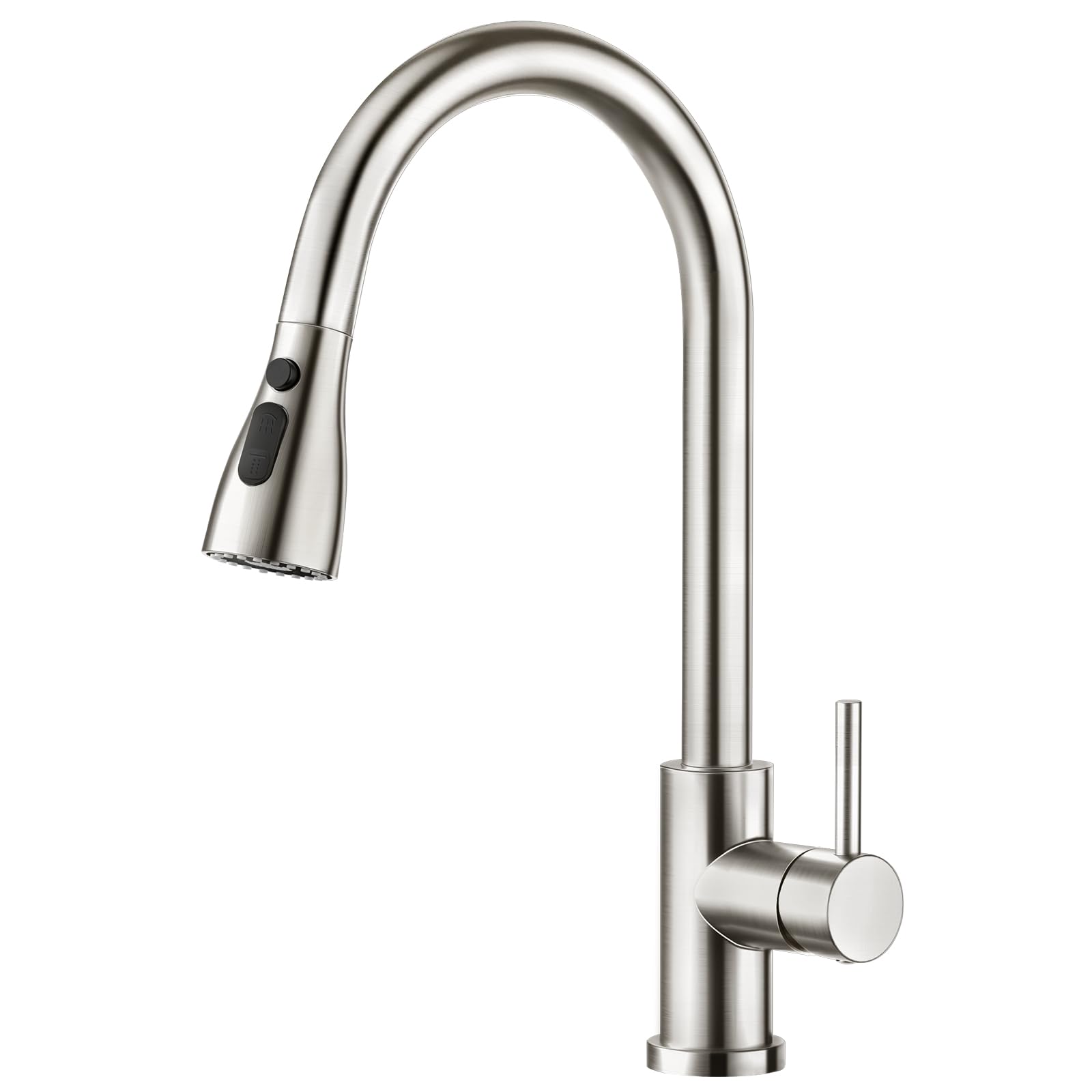 CREA Kitchen Mixer Tap with Pull Out Sprayer, 360° Swivel Single Handle Sink Tap with Magnetic Docking, Stainless Steel