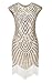 DEARCASE Women's 1920s Gatsby Diamond Sequined Embellished Fringed Flapper Dress