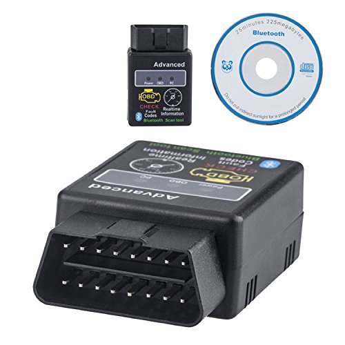 LUJII Mini OBD2 ELM327 The Latest Version 1.5 Bluetooth Car Scanner- Android Torque Auto Scan Tool OBD-II Engine Fault Diagnostic Code Tester and OBD-II Code Reader(Mini Bluetooth)