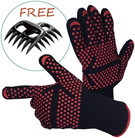 BBQ Gloves Grill Heat Resistant Oven Mitts and Barbecue Meat Shredder Claws BBQ Grilling Accessories for Baking Cooking Kitchen and Smoker