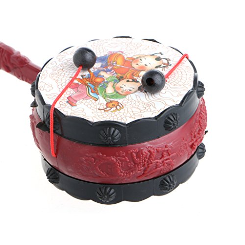 CHONE Kids Cartoon Hand Bell - ABS Chinese Traditional Rattle Drum Spin Toy For Baby - Thumbnail 5