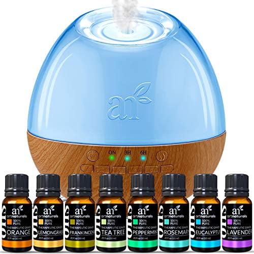 artnaturals Essential Oil Blends and Diffuser Set (8 x 10ml Oils