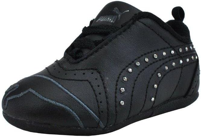 PUMAShoes Sela Diamond Rhinestone Infant Toddler Black Sneakers (10 M US Toddler)