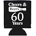 Shop4Ever Cheers & Beers To 60 Years Can Coolie ~ 60th Birthday Party 1960 Sixtieth Anniversary Beer Can Sleeve Coolers ~ (60 Yrs, Blk, 24 Pk)