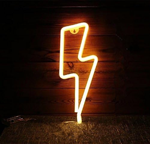 Lightning Neon Signs LED Decor Light Wall Decor for Christmas Decoration Birthday Party Home LED Decorative Lights Wedding Event Banquet Party Decor(Warm White)