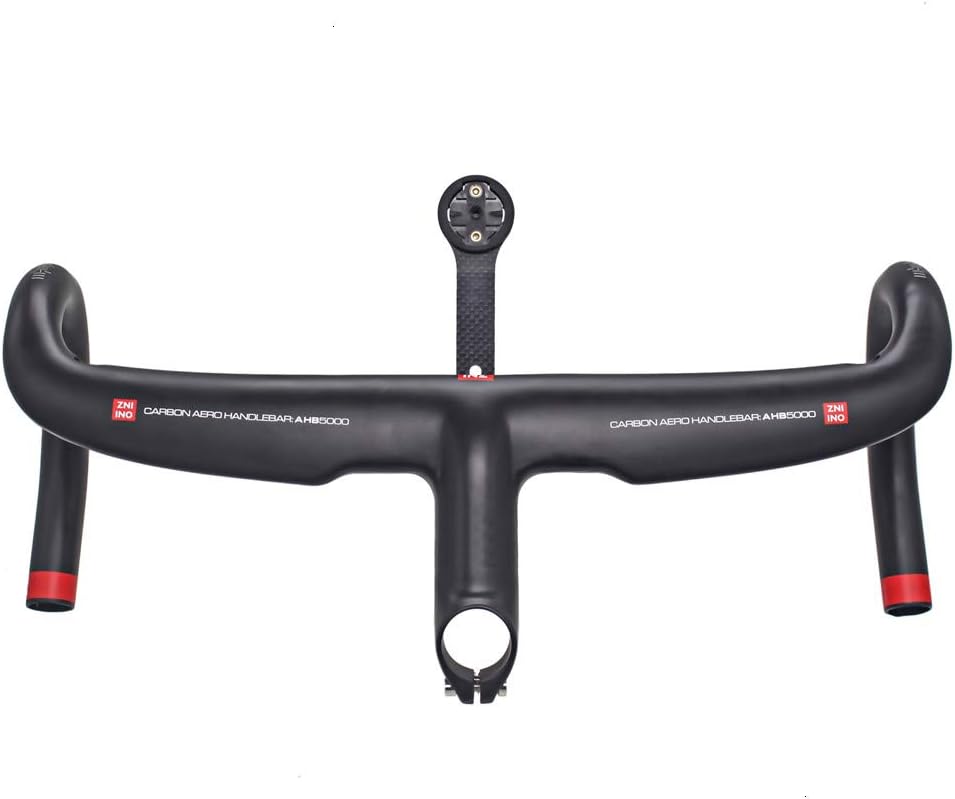 EC90 2020 New ZNIINO Black Full Carbon Fiber Integrated Road Bicycle Handlebar Bike Handle Bent Bars with Stem 400/420/440mm