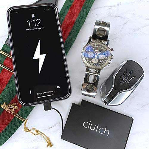 Clutch Charger Ultra Thin and Small Black Power Bank with Attached