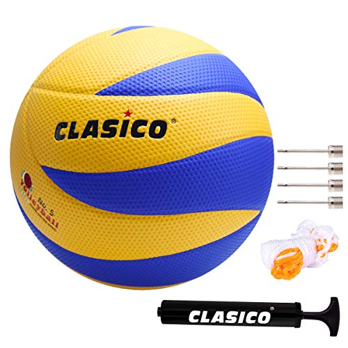 CLASICO Soft Volleyball Ball Micro Fabric Size 5 Laminated Indoor & Outdoor for Kids/Junior