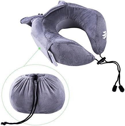 Neck Pillow - Memory Foam Travel Pillow with Sleeping Mask and Earplugs for Adventurers, Supports the Head, Neck and Chin