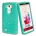 LG G3 Case, LG G3 Bling Case - Style4U LG G3 Studded Rhinestone Crystal Bling Hybrid Armor Case Cover for LG G3 with 1 HD Screen Protector and 1 Stylus [Teal / Mint Green]