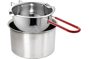 2Pack 304 Stainless Steel Double Boiler Pot with Heat Resistant Handle for Melting Chocolate, Butter, Cheese, Caramel and Can