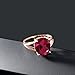 Gem Stone King 5.00 Cttw Red Created Ruby Ring For Women | 925 Sterling Silver | Gemstone July Birthstone | Oval 12X10MM | Available In Size 5,6,7,8,9